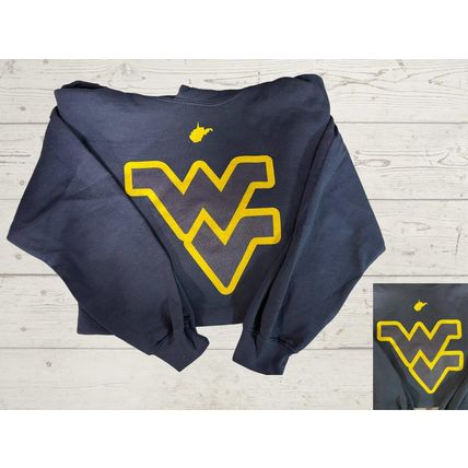 West Virginia Mountaineers w/ State Outline Hoodie, Navy