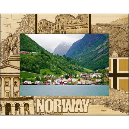 Norway Laser Engraved Wood Picture Frame Landscape (3 x 5)