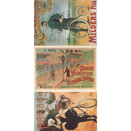 Cyclone Chaine 3x French Antique Bicycle Poster Repro Postcard s