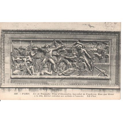 Antique France Postcard 1910's - Paris - Arc de Triomphe. Prise de Alexandrie