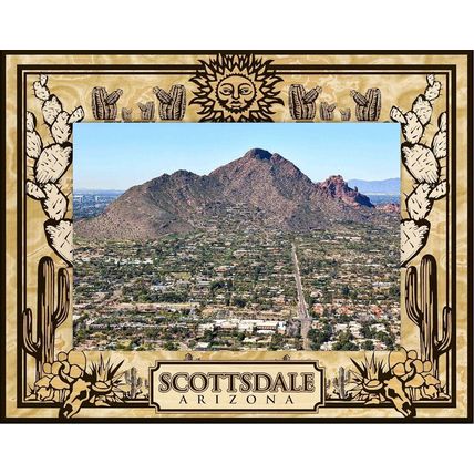 Scottsdale Arizona Laser Engraved Wood Picture Frame Landscape (3 x 5)