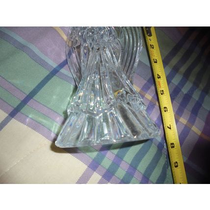 Crystal GLASS FEMALE ANGEL Candle Holder 7 3/4" Tall! Stunning! $14.00 obo!