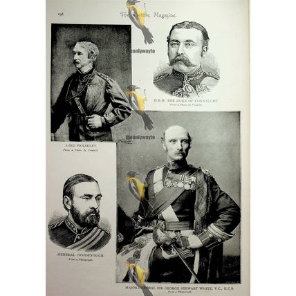 Lord Wolseley, Sir G W White, Gen Goodenough, Book Illustration (Print), 1893