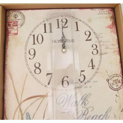 Walk on the Beach Metal Wall Clock Shabby Chic 39 CM Time Gift Home Decor