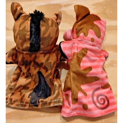 Lot of 2 Animal Hand Puppets Pink Pig & Horse Preschool Toddler Cloth Puppets
