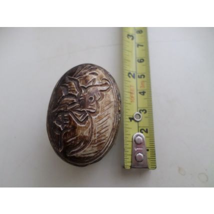 Gold Metal - Trinket/Pill Box - Elephant Design on Lid