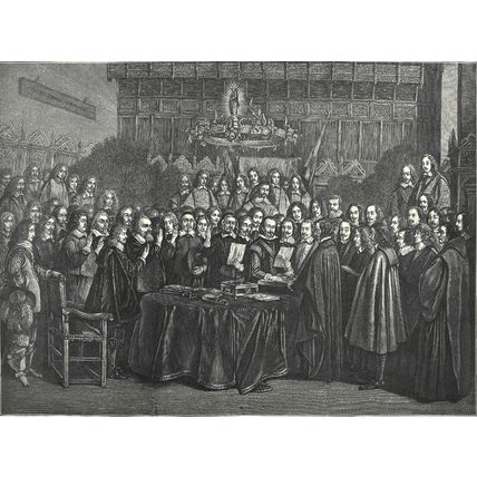 TREATY OF WESTPHALIA 1872 Gerard Ter Borch II VICTORIAN ENGRAVING