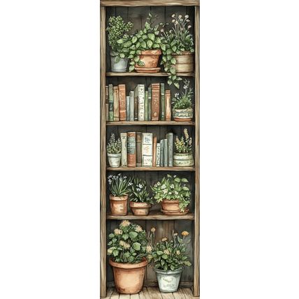 Vintage Bookshelf Bookmarks Book Markers Gift For Reader (X4)