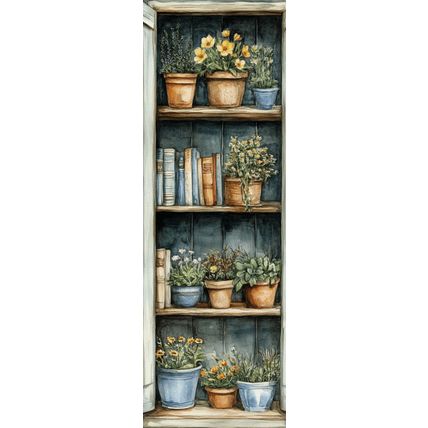 Vintage Bookshelf Bookmarks Book Markers Gift For Reader (X4)