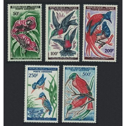 Chad Bishop Sunbird Kingfisher Flycatcher Birds 5v 1961 MNH SG#82-86 MI#82-86