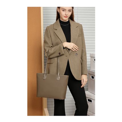 Genuine Leather Women Shoulder Bag Grey