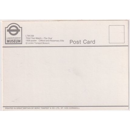 Cricket Match - England v West Indies - London Transport LTM239 published c1990s