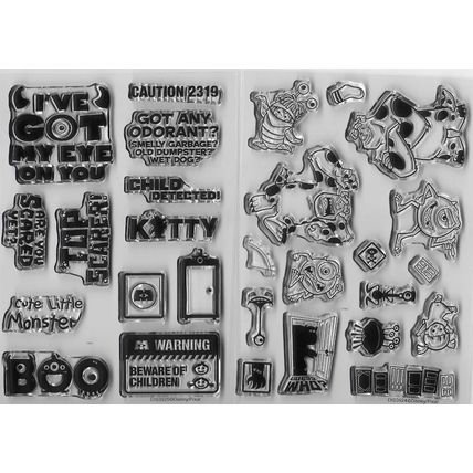 Disney. Monsters Inc A6 Icon & A6 Sentiment Stamp Set. Stamping Cardmaking Craft