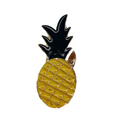 Pin Badge Pineapple Enamel Cartoon 1.3 cm X 3 cm Metal Butterfly Pin Lock BA229