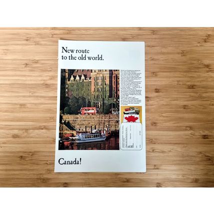 1966 Canada Tourism Ad, Travel Advertisement | Quebec Castle Photography