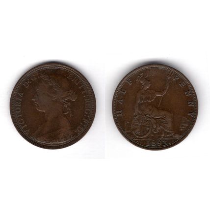 Great Britain. Victoria. Halfpenny 1893. dy17020