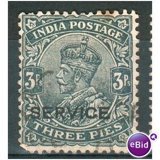 India 1912 - SG O109 - KGV 3p grey (SERVICE) used 2