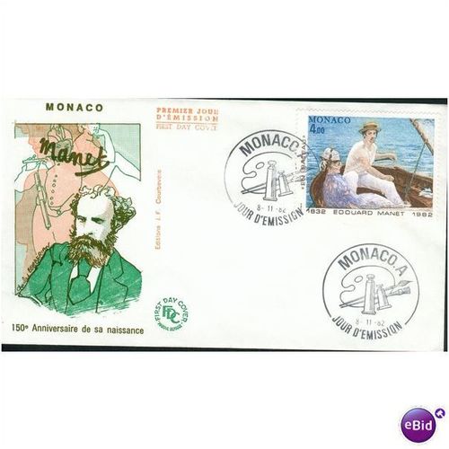 Monaco FDC 1982 - SG 1589 - Edouard Manet - 150th Anniversary