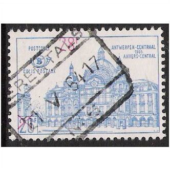 Belgium Pa Mi 56: 26 Fr. blue Antwerp Central Railway Station.