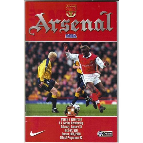 Arsenal v Sunderland Football Programme Premiership 15/01/2000