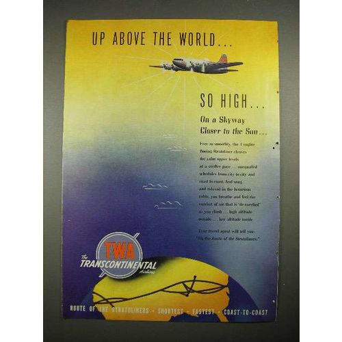 1940 TWA Airline Ad - Up Above the World So High