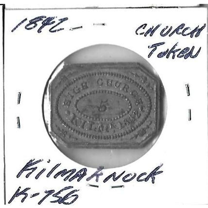 1842 Kilmarnock Church Token XF