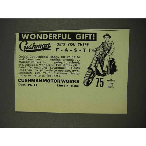 1949 Cushman Motor Scooter Ad - Wonderful Gift