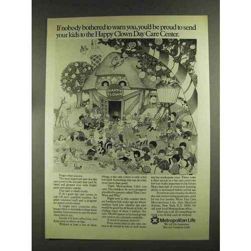 1972 Metropolitan Life Insurance Ad - Happy Clown Care
