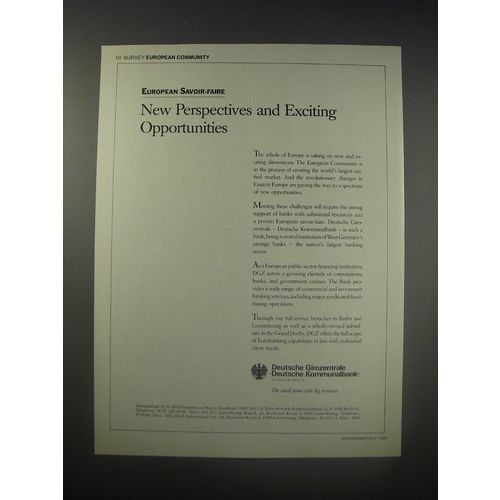 1990 Deutsche Girozentrale Deutsche Kommunalbank Bank Ad - New perspectives