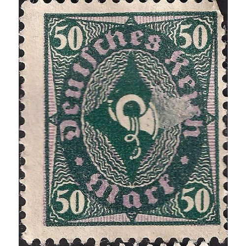 GERMANY, EMPIRE, Posthorn in Diamond, green & violet 1922, 50 Mark, #2
