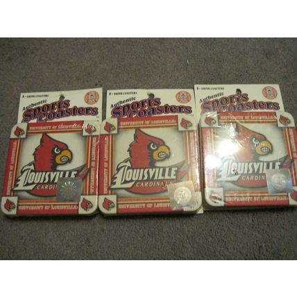 8 Louisville Cardinals Authentic Sports Coasters 2008 Collegiate Baseball