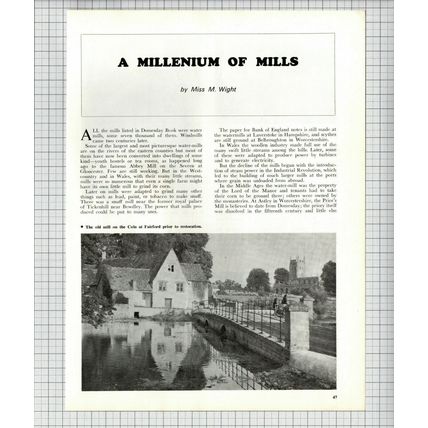 (6502) Fairford Mill Prior's Mill Astley - 1969 Article