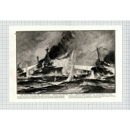 (6275) Battle of Jutland Bank German Dreadnought World War One - 1916 Clip