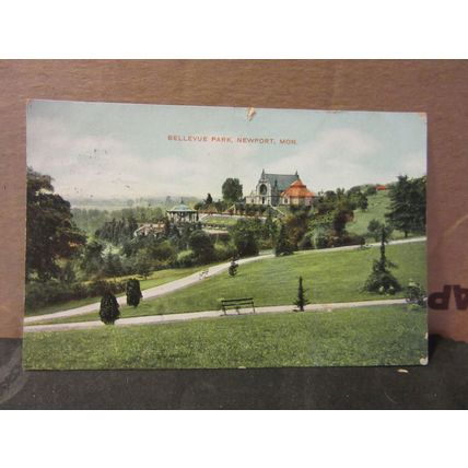 BELLEVUE PARK, NEWPORT, MONMOUTHSHIRE WALES used antique postcard by G D & G L =