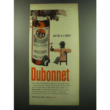 1949 Dubonnet Liqueur Ad - art by Paul Rand - Your bar in a bottle