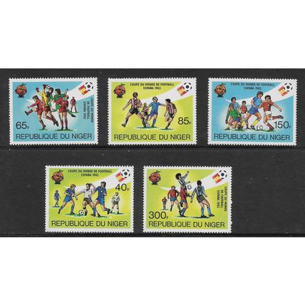 NIGER 1981 WORLD CUP FOOTBALL SG 868 - 872 SET 5 VALS UM MINT#2