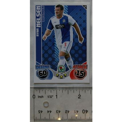 2010/11 Topps Match Attax Trading Card 60 Ryan Nelsen, Blackburn Rovers