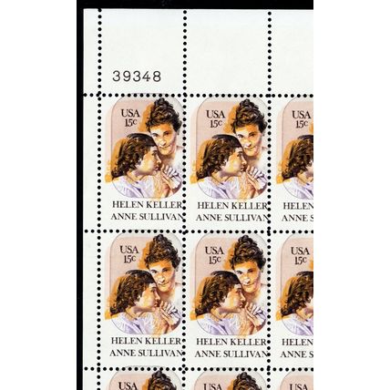1824 MNH 15¢ Helen Keller Color Shift Error Full Sheet of 50 Stamps Stuart Katz