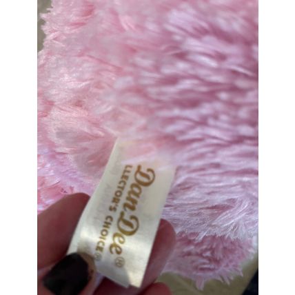 Super Cute Pink DanDee Stuffed Teddy Bear with Princess Heart 2014 19" Sweet