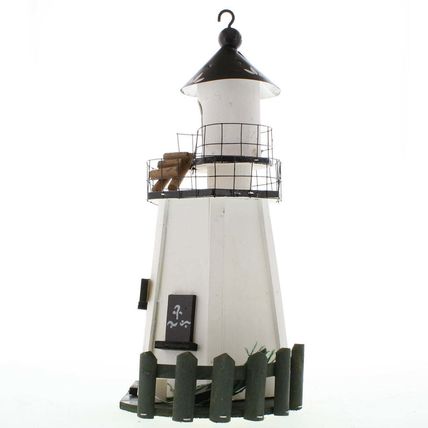 Nautical Beach Decor Wooden Birdhouse Lighthouse Collectors Gift Patio Garden