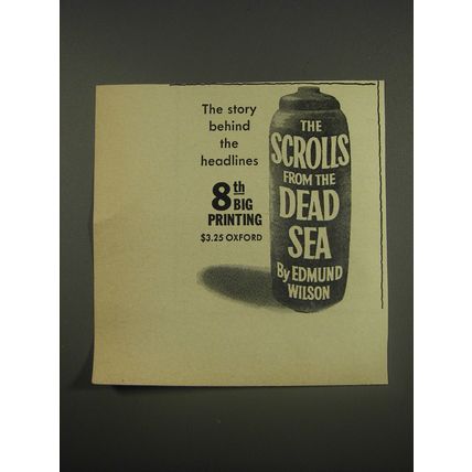1956 Oxford Book Advertisement - The Scrolls from the Dead Sea by Edmund Wilson