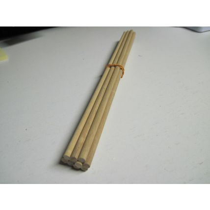 wooden dowel 6mm diameter x 300 mm approx length x 10