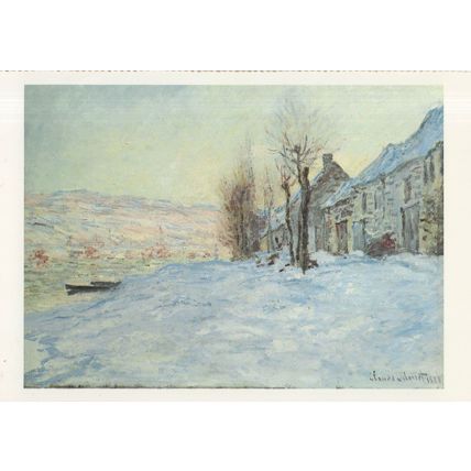 Lavacourt Under Snow Claude Monet Painting Postcard