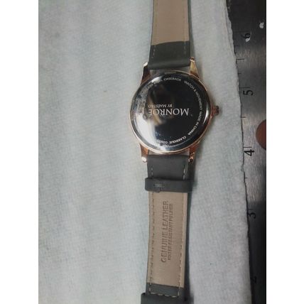 Monroe Classique Rose Gold Tone Leather Analog Quartz Watch~New Battery