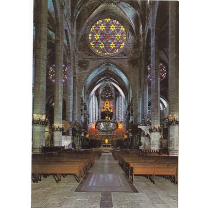 Mallorca Palma Catedral Interior Spain Postcard unused VGC