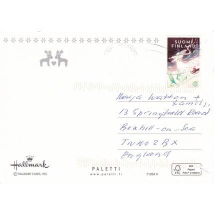 Christmas Greetings Finland Postcard posted VGC
