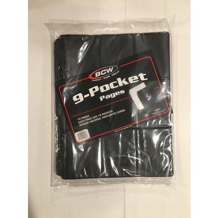 Vinyl Double 9 Pocket Page Black (10 Ct. Pack)