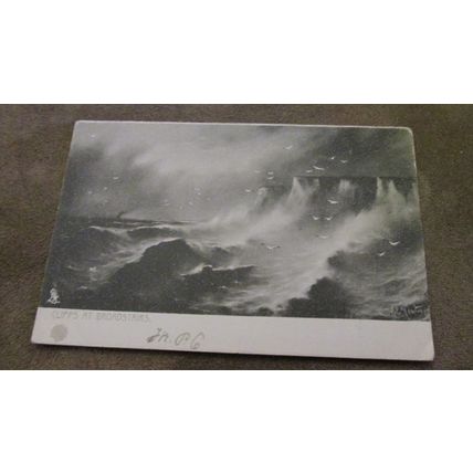 1904 fr Raphael Tuck Rough Seas series Postcard - Cliffs @ Broadstairs, Kent