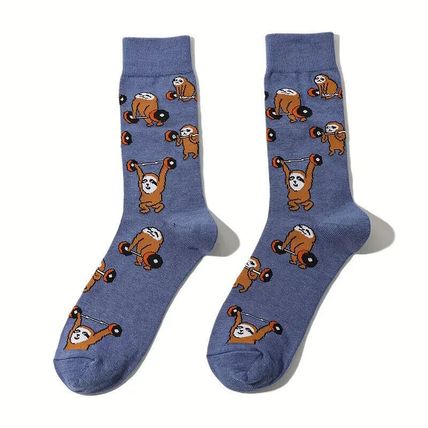 Novelty Sloth Lifting Weights Socks UK 6-10 Cute/Lazy/Slow Gift NEW *UK Seller*