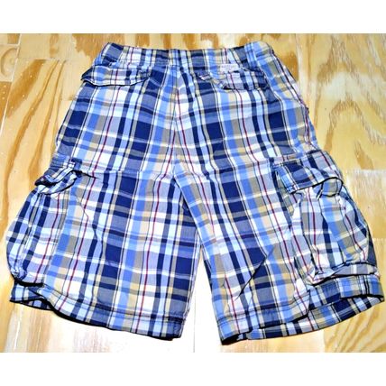 The Children's Place Boys Size 12 Multicolor Plaid Adjustable Waist Shorts Stain